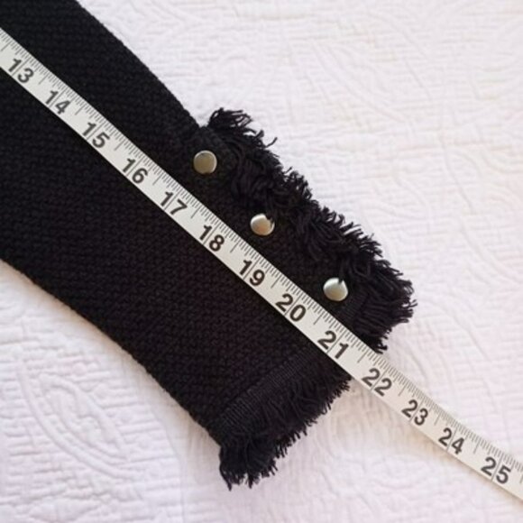 Nic+Zoe Jacket Black Textured Open Front Fringe Trim & Snap Cuff Detail Size XS - Picture 12 of 15